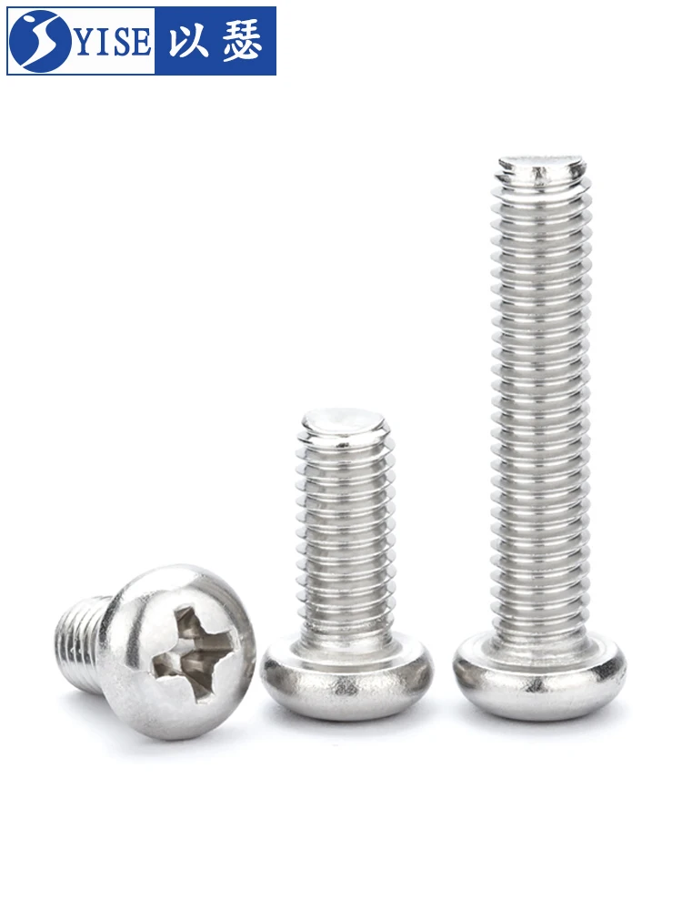 304 Stainless Steel Round Pan Head Cross Machine Bolts Small Screws M2 M3 M4 M5 M6 Fasteners Hardware