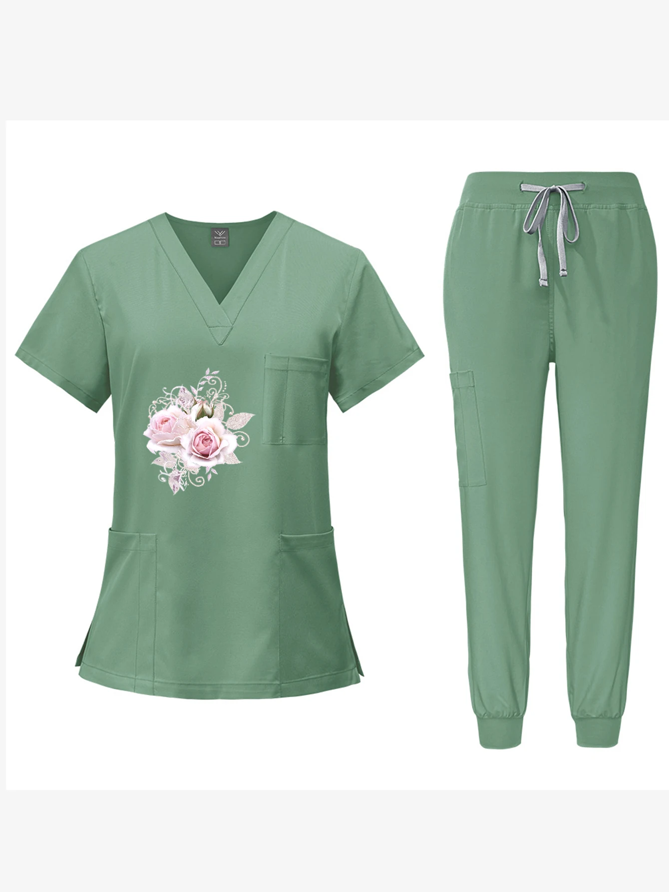 

Custom/DIY/Exclusive Prints Quick-Dry Unisex Short-Sleeve Scrubs Pet Hospital Nurse Workwear Pet Surgery After-Care