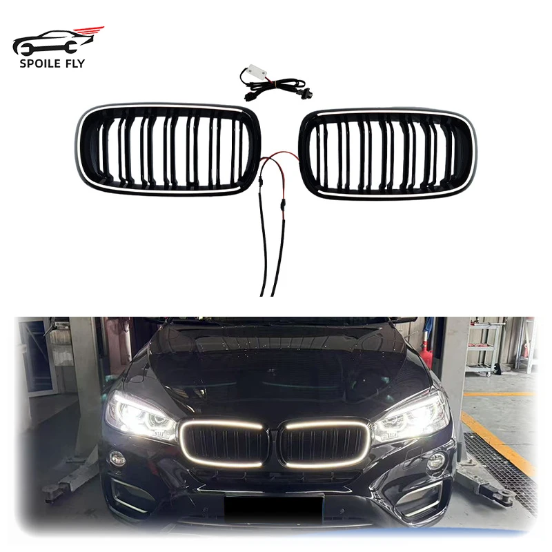 

High Quality Front Radiator Kidney Bumper LED luminous Racing Grills For BMW X5 F15 X6 F16 2014-2018 xDrive 30i 35d 40i M50i
