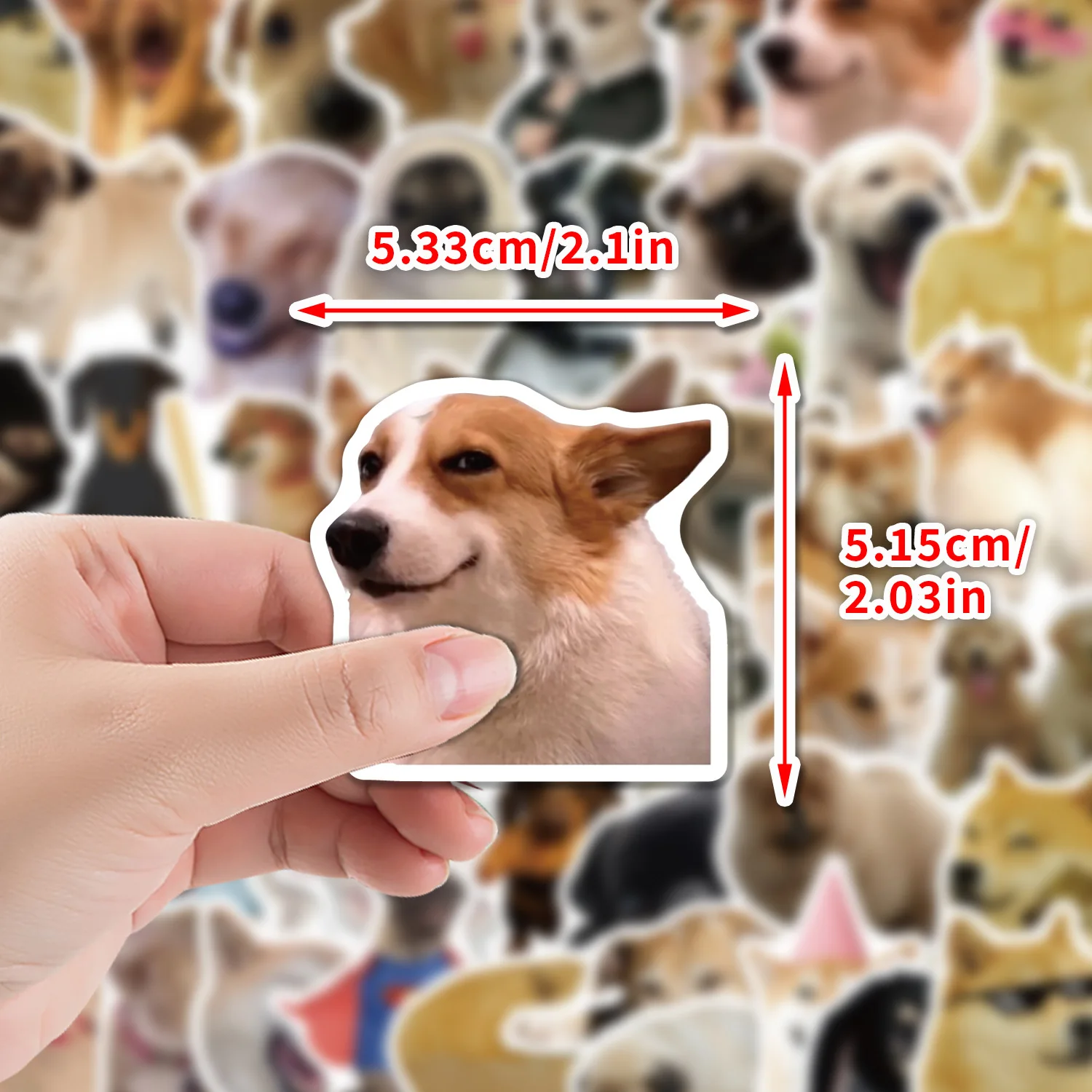 50PCS Cartoon Dog Funny Abstract Expression Graffiti Stickers Decorate Luggage Helmet Skateboard Bike Water Cup Waterproof Decal