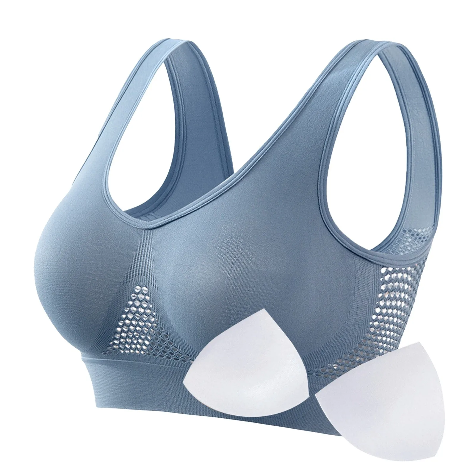 Breathable Sports Bra Top Fitness Women Brassiere Removable Padded Sport Bra Running Gym Seamless Push Up Bras