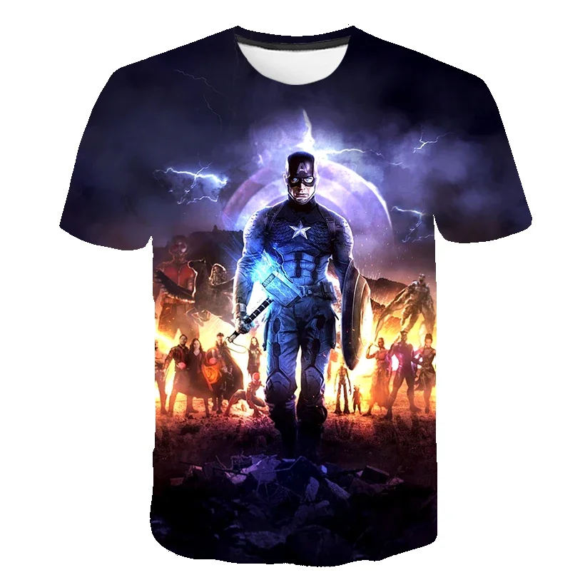 2025 verão capitão américa camiseta clássico super-herói homem-aranha manga curta secagem rápida respirável confortável manga curta