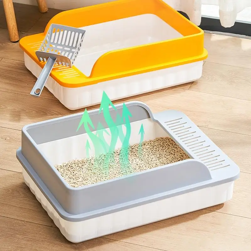 Cat Litter Box Semi-enclosed Cat Toilet Splash-proof Large Top-entry Cat Litter Box Pet Cat Feces Cat Urine Pot