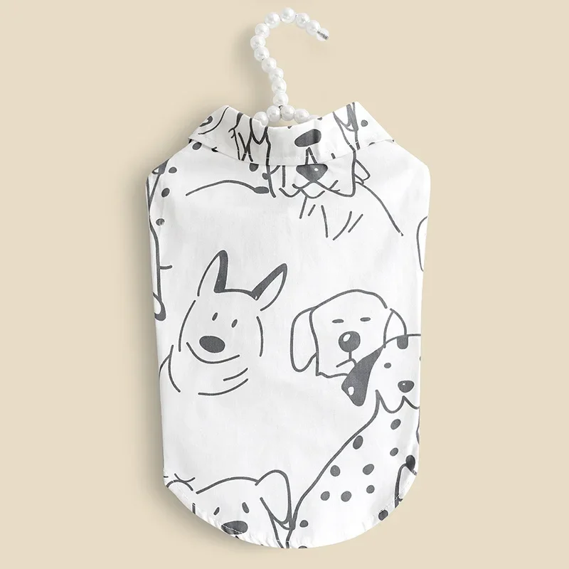 Dog Clothing Summer New Fashion Cute Black and White Print Cat Clothing Small Dog Pet Supplies