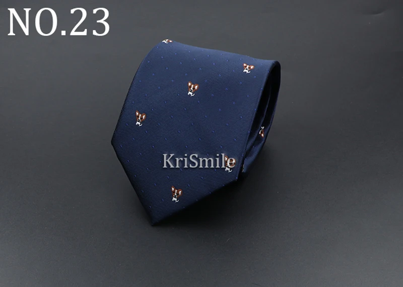 Novelty Ties For Men Cartoon Dog Dots Paisley Striped Fashion Mens Business Meeting Wedding Tuxedo Suit Shirt Daily - detail 26