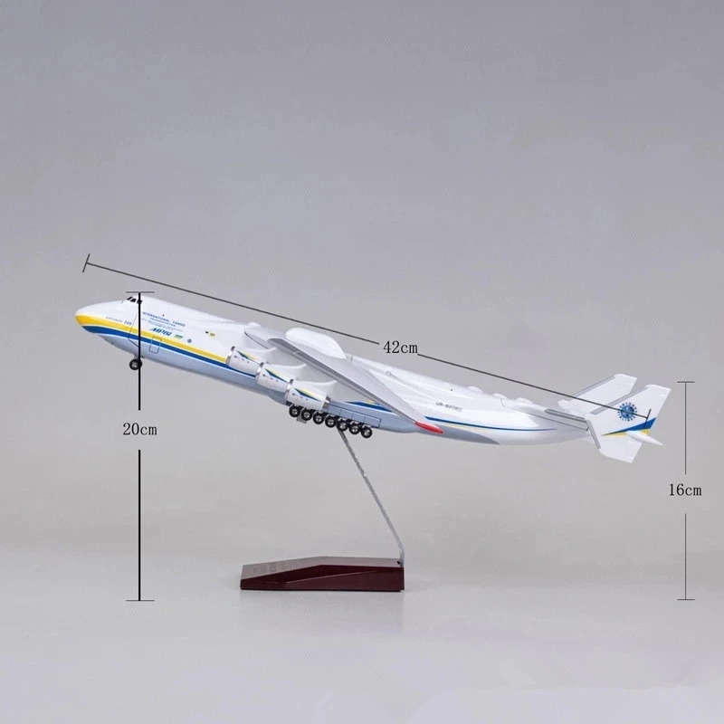 レジンプラスチックレプリカシング航空機、トランスポート飛行機、飛行機ディスプレイ、42cm、1/200スケールモデル (mriya、an225用)