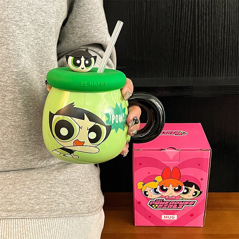 Blossom Bubbles Buttercup The Powerpuff Girls Cute Cartoon Ceramic Coffee Cup Kawaii Mug Water Cup Lovely Periphery Holiday Gift