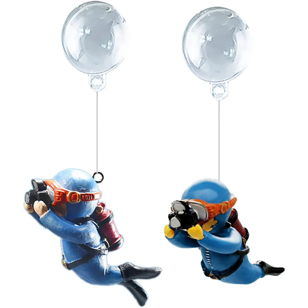 

Decorative Diver Figurines 2Pcs Floating Aquarium Ornament Fish Tank Decoration Underwater Diver Model Household Accessory Gift