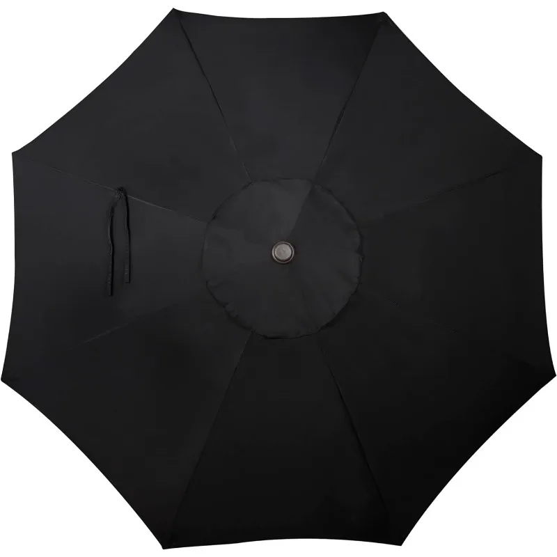 9 'zewnętrzny parasol na Patio, stolik na zewnątrz parasol, parasol stoczni, parasol targowy z 8 solidnymi żebrami, odchyleniem przycisku i korbą