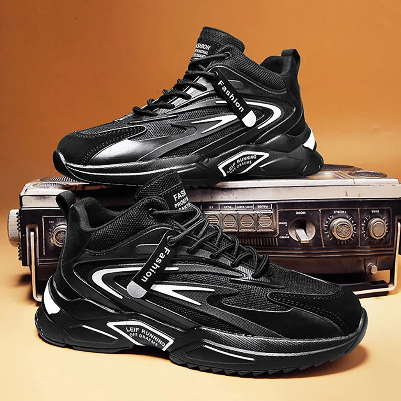 Scarpe sportive alla moda da uomo in mesh traspirante Vamp Leggero antiscivolo Resistente all'abrasione Suola morbida Comoda sneaker casual