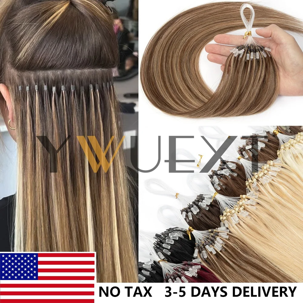Shipping from the USA Micro Loop Ring Human Hair Extensions 12