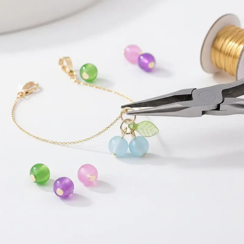 Color Cherry Charms Cute Glass Red Fruit Pendants With Loop DIY Jewelry Making Accessories For Bracelet Necklace Earrings