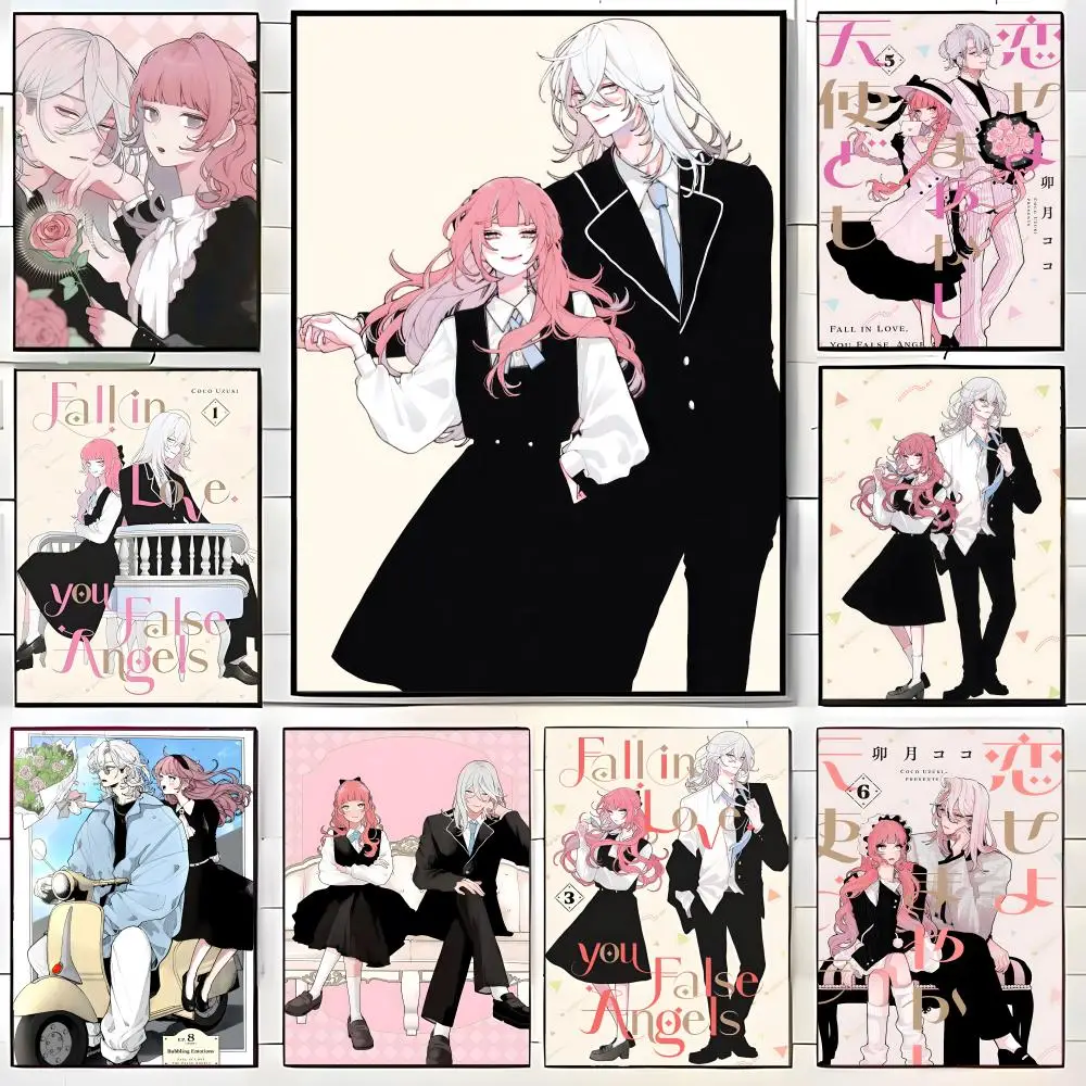 ANIME F-Fall in LoveYou False Angels Poster Wall art print art suitable for living room bedroom bar parlor home decor gift