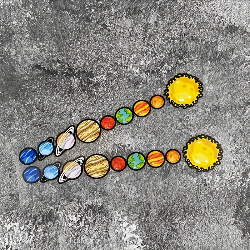 

2 pieces of solar system planet pattern bicycle stickers, mountain bike upper tube and lower tube, scratch-proof washing,