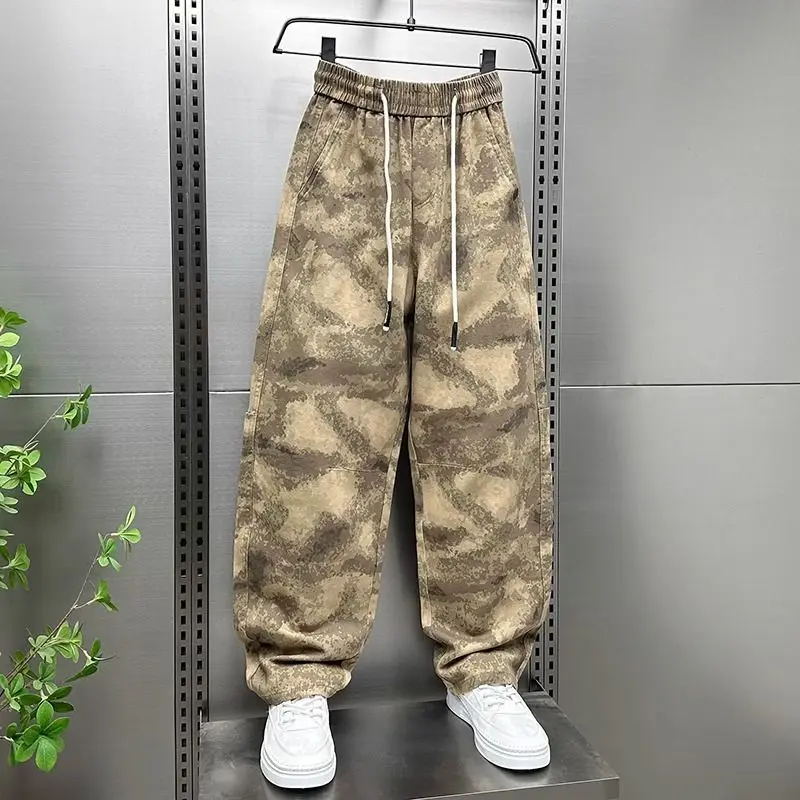 Autumn Winter Camouflage Cargo Pants Men's Loose Straight Casual Fashionable Matching Long Baggy Pants Cargo Pants Men