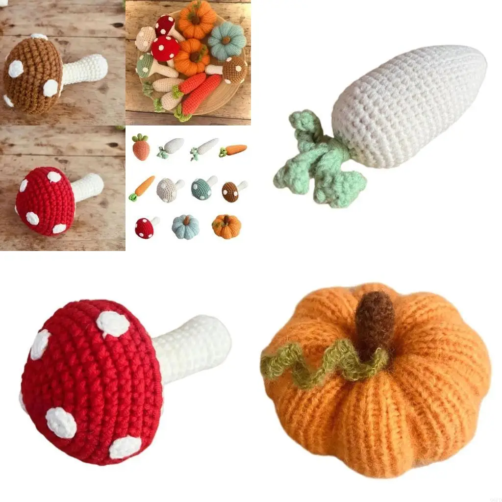 

Вязаный реквизит для фотосессии для новорожденных, реквизит в виде тыквы/гриба 7-10 см для памятной детской фотографии