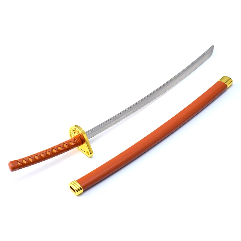 26cm/10.24in Bleachs Anime Peripheral Weapon Model Tousen Kaname Soul Slayer Blade Metalowy miecz zabawkowy dla chłopców Prezent urodzinowy Katana