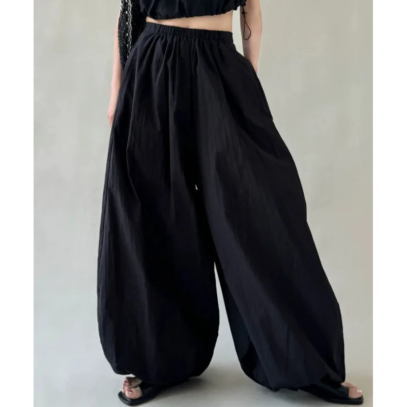 

Pant Women Long Pants Bloomers Casual Loose Solid High Waist Straight Trousers Y2k Streetwear Elegant Splice Work Spring 2026