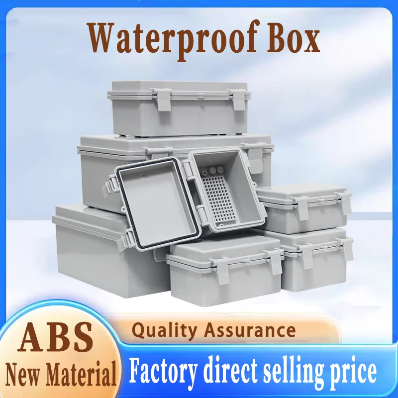 IP66 ABS Hinged Plastic Enclosure Waterproof Gray/Transparent Shell Power Supply Electrical Waterproof Outdoor Distribution Box