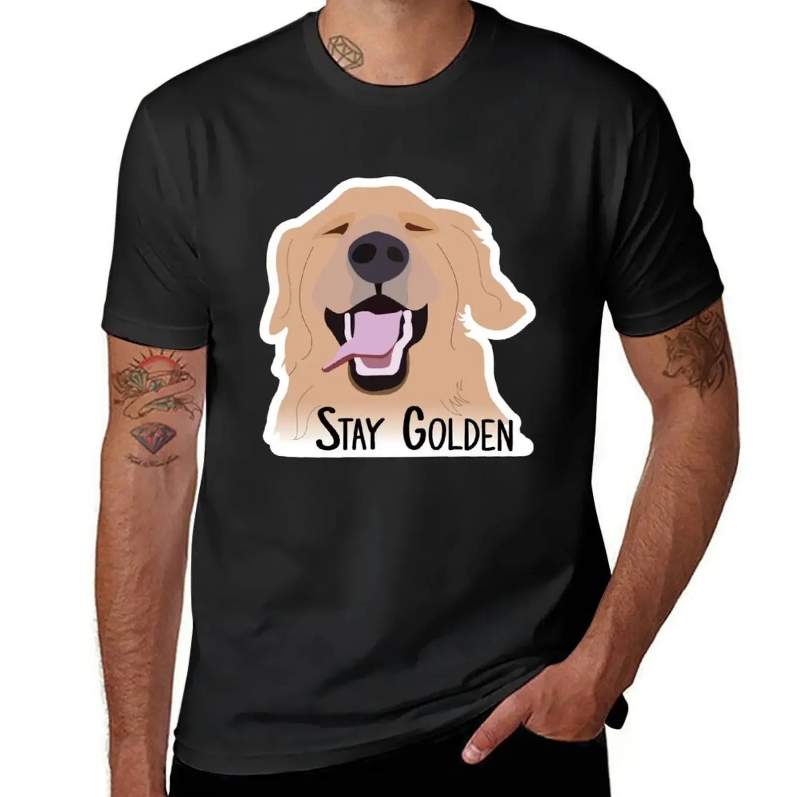 Stay Golden Retriever T-Shirt quick-drying graphics t shirt for men