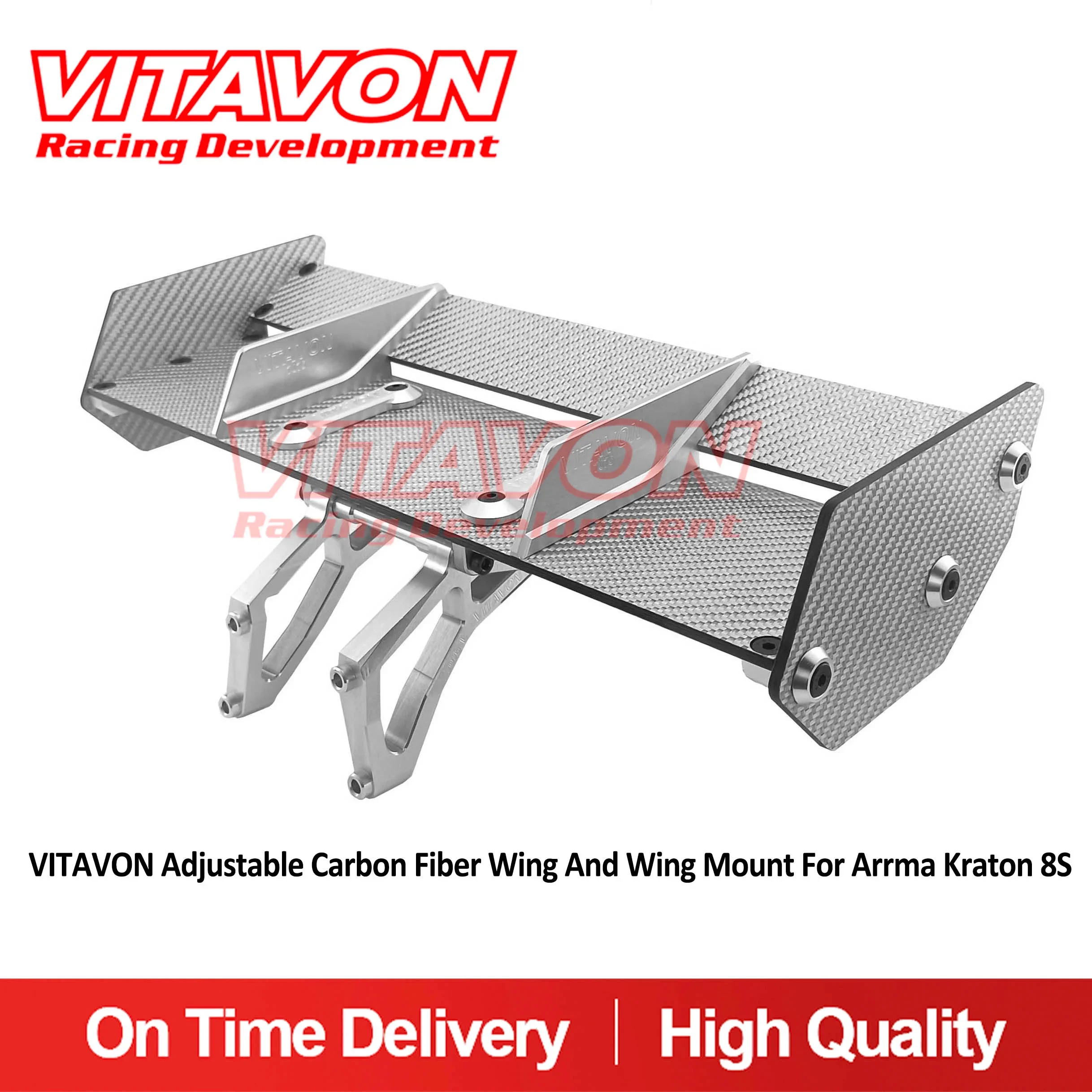 VITAVON Adjustable Carbon Fiber Wing And Wing Mount For Arrma Kraton 8S