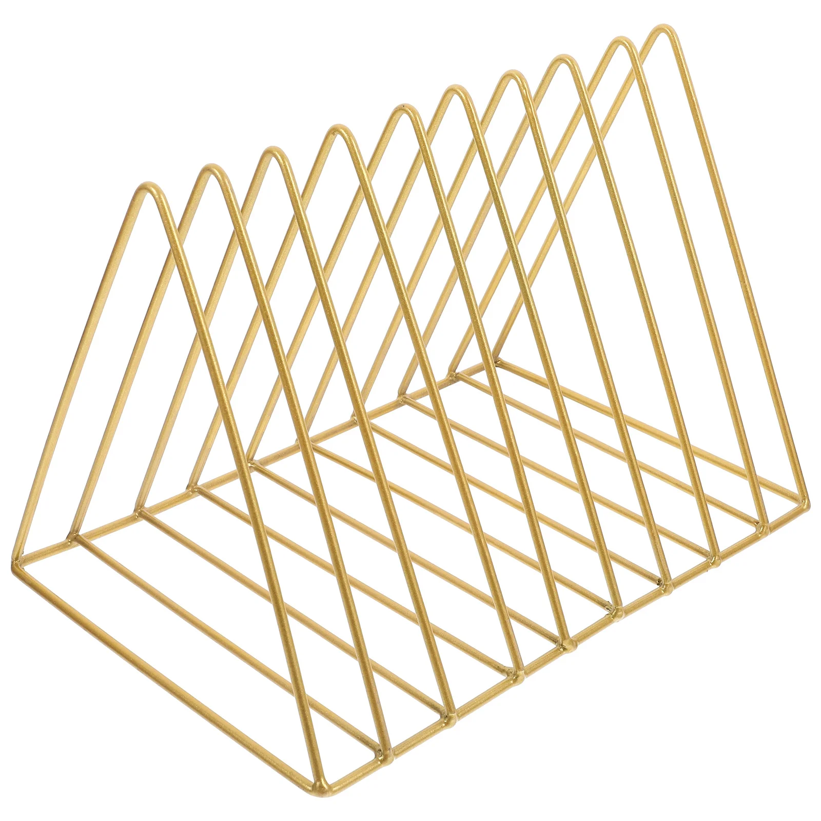 

Triangle Desktop Book Holder Iron Magazine Rack File Organizer Storage Stand for Books Reports Catalogs Multi-Function Shelf