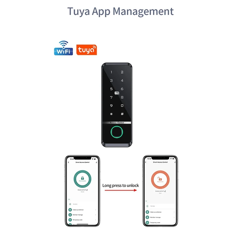 WIFI TUYA App Biometric Fingerprint Access Controller Keypad IP66 Waterproof Standalone Door Access Control System