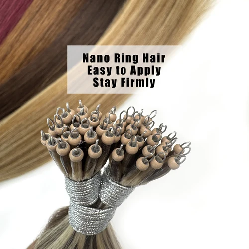 Imagen 2 del producto 1 g/s 100 hebras de cabello humano Real Nano anillo máquina de extensiones de cabello Remy microcuentas rectas preadheridas Nano punta 16 ''-24''
