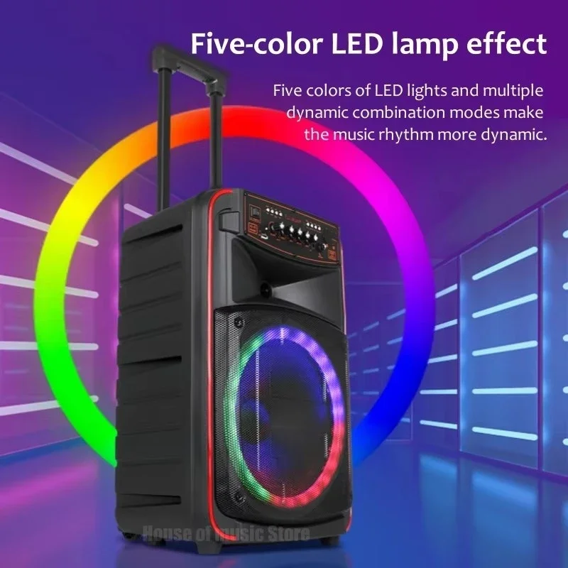 N-620 Professionele Draagbare 8-Inch Blue Tooth Party Speakers LED Verlichting Square Dance Trekstang Geluid Prestaties Thuis Ktv Geluid