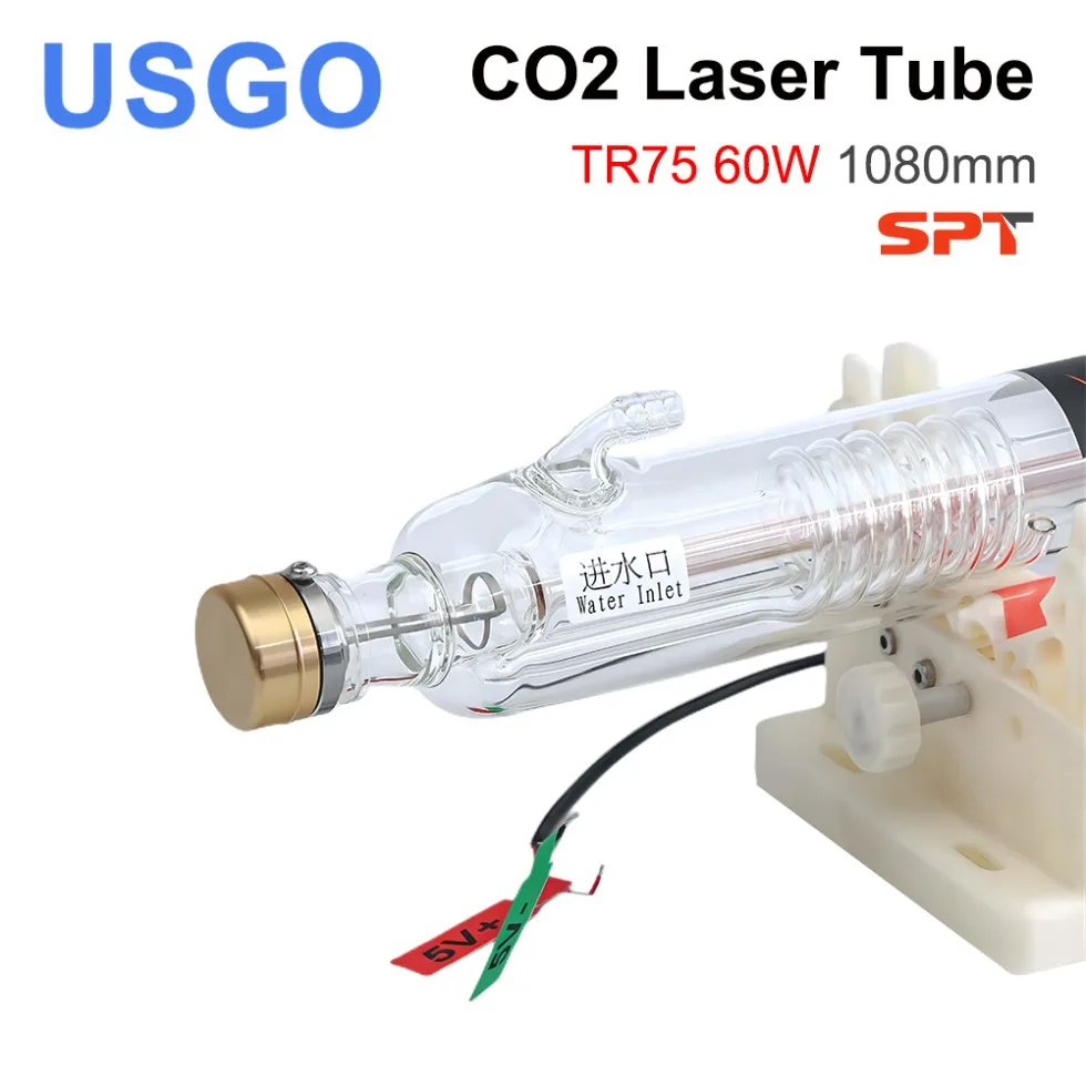 

USGO SPT TR75 60-75W Co2 Laser Tube Length 1080mm Dia.80mm for CO2 Laser Engraving And Cutting Machine