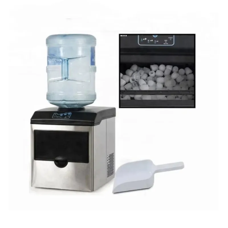2-in-1 Countertop Ice Maker, Mini Water Dispenser, Home Bar Commercial Dual Use Automatic Ice Making Equipment