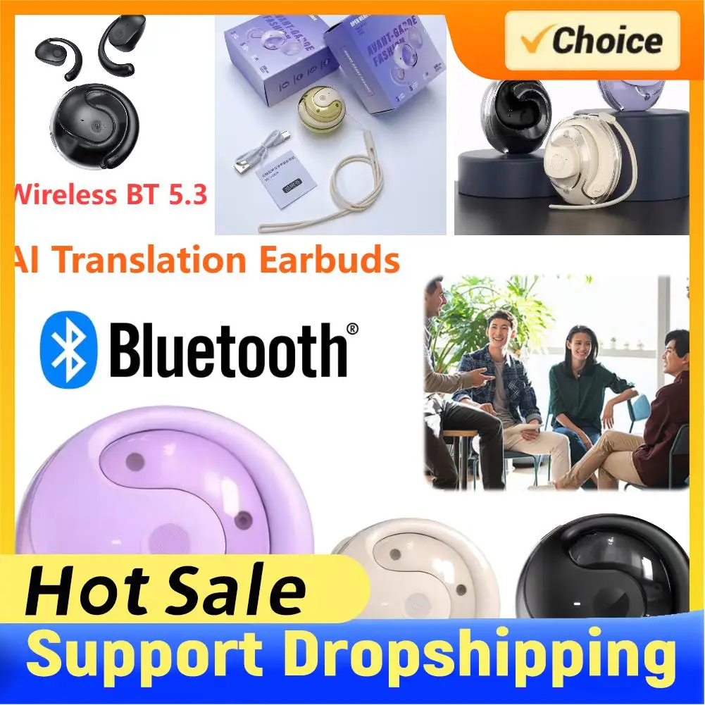 

Беспроводные Bluetooth AI-наушники для перевода на 144 языка, устройство для перевода в реальном времени, наушники для путешествий, бизнеса и обучения