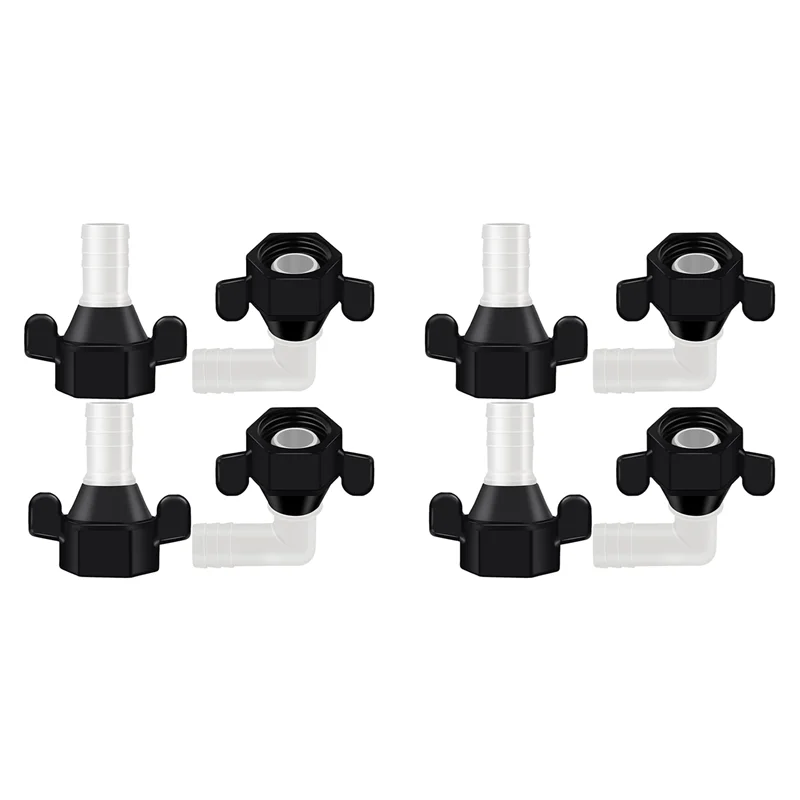 ABFY-8Pack 1/2 Inch X 14 NPT X 1/2 Inch Barb Elbow And Straight Swivel Adapter RV Water Pump , Female Threaded Pex Fittings