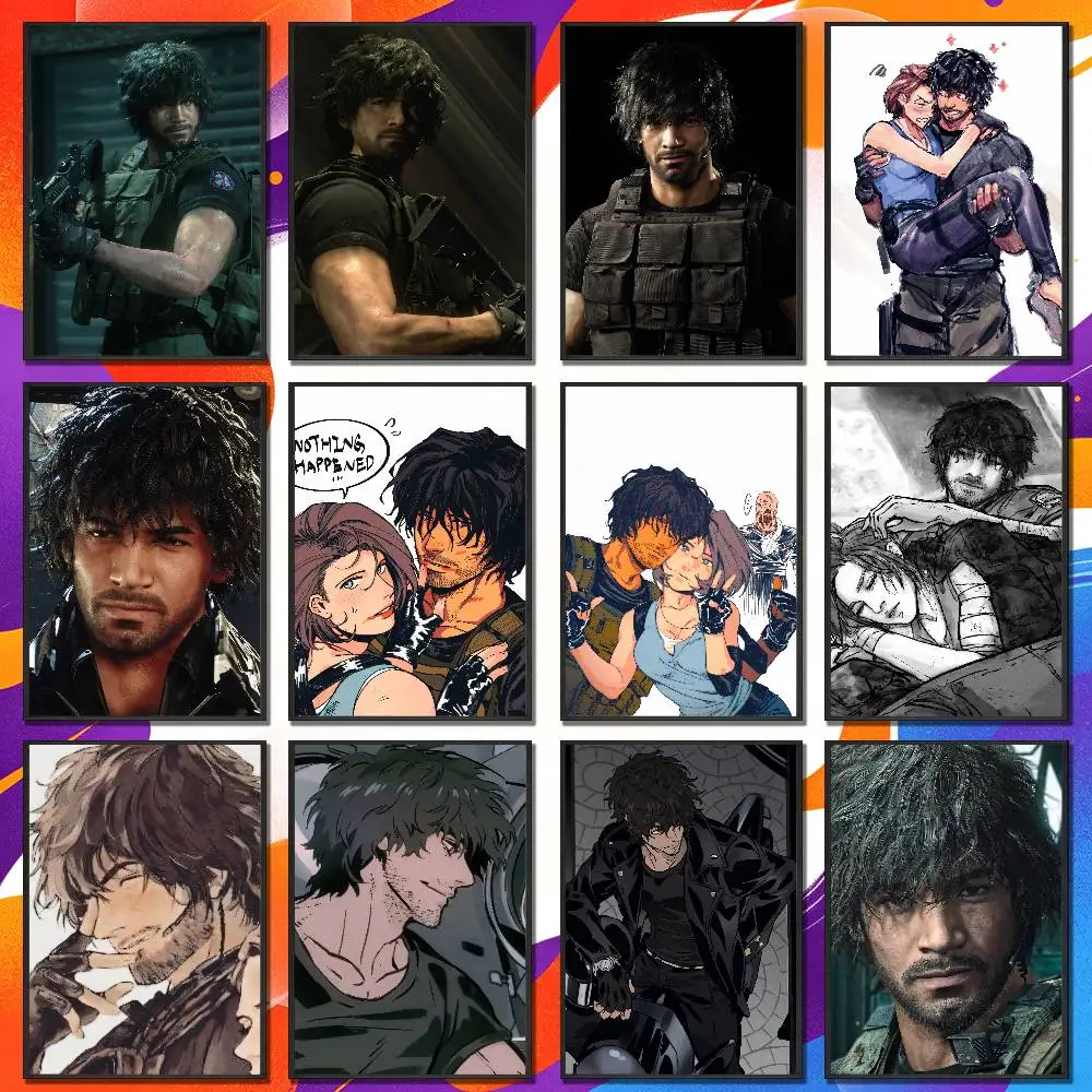 For Resident Evil Carlos Oliveira Poster Cover Sticker Paper Home Decoration Custom Self-adhesive Souvenirs Playbill