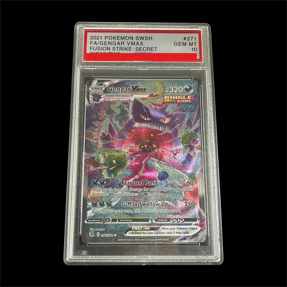 

DIY 2021 SWORD & SHIELD FUSION STRIKE #271 FA/ECTOPLASMA VMAX FUSION STRIKE-FRE-SECRET 10Points Rating Card Anime Game Card Gift