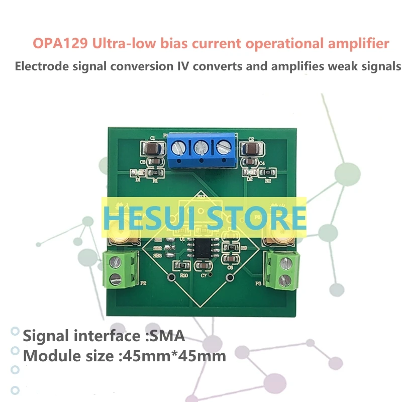 OPA129 high impedance operational amplifier module electrode signal converter IV converts to amplify weak signals