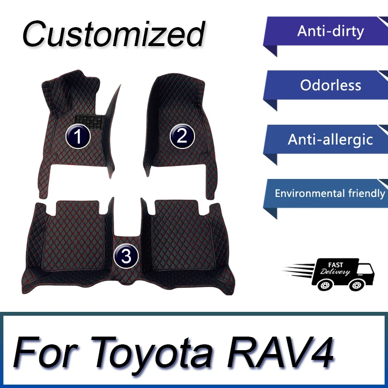 Car Floor Mats For Toyota RAV4 Ravufō XA20 2001 2002 2003 2004 2005 3door Anti-dirty Pads Car Carpets Floor Matt Car Accessories