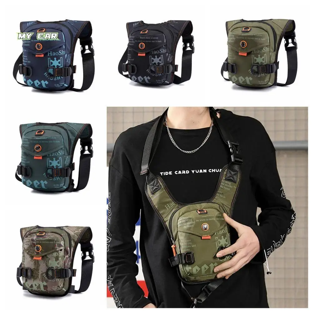 

Polyester Motorcycle Ride Waist Bag Portable Multifunction Motorcycle Thigh Bag Adjustable Waterproof Ride Crossbody Chest Bag