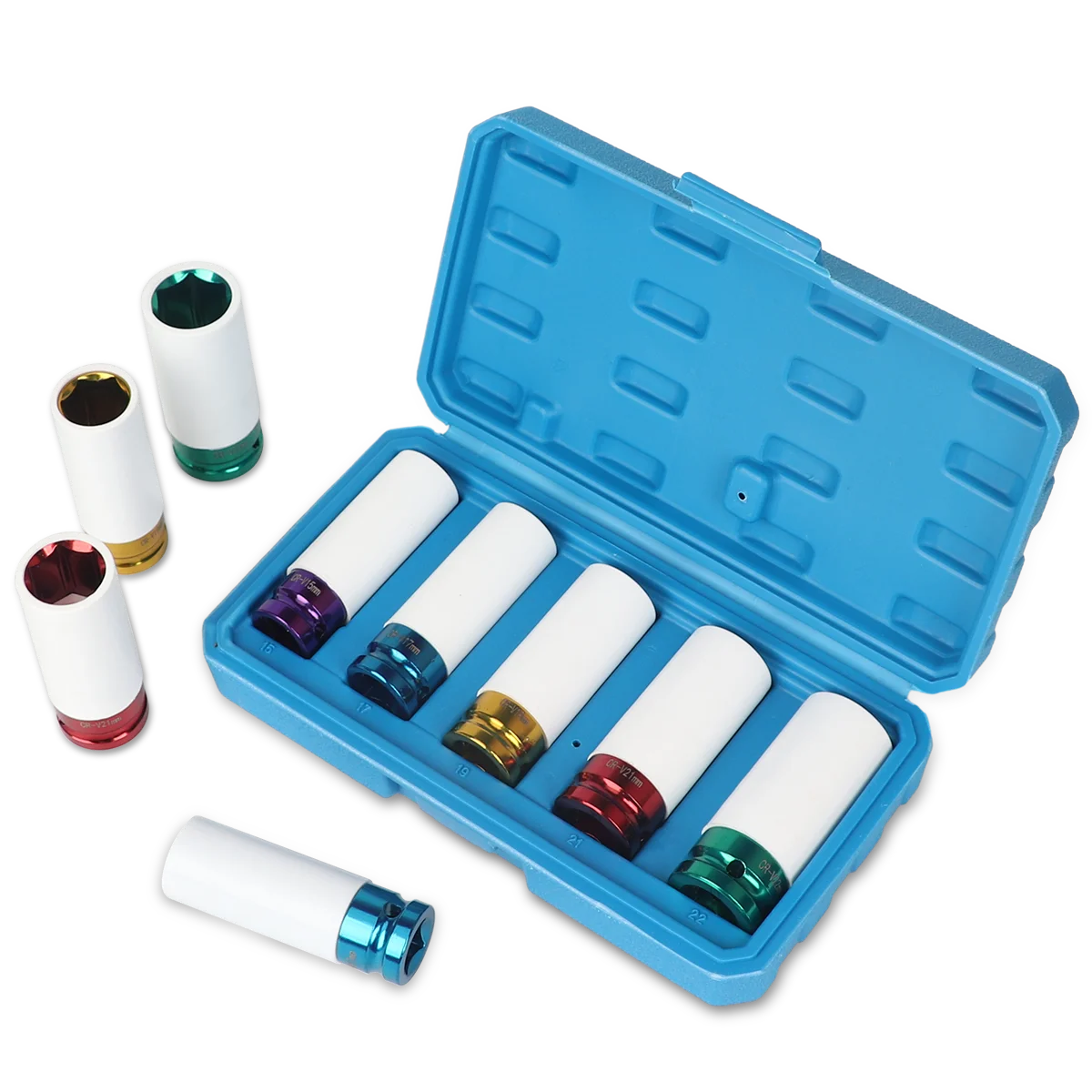 

Drive Wheel Protector Impact Socket Impact Sleeve Set Durable Plastic Sleeves 15mm 17mm 19mm 21mm and 22mm