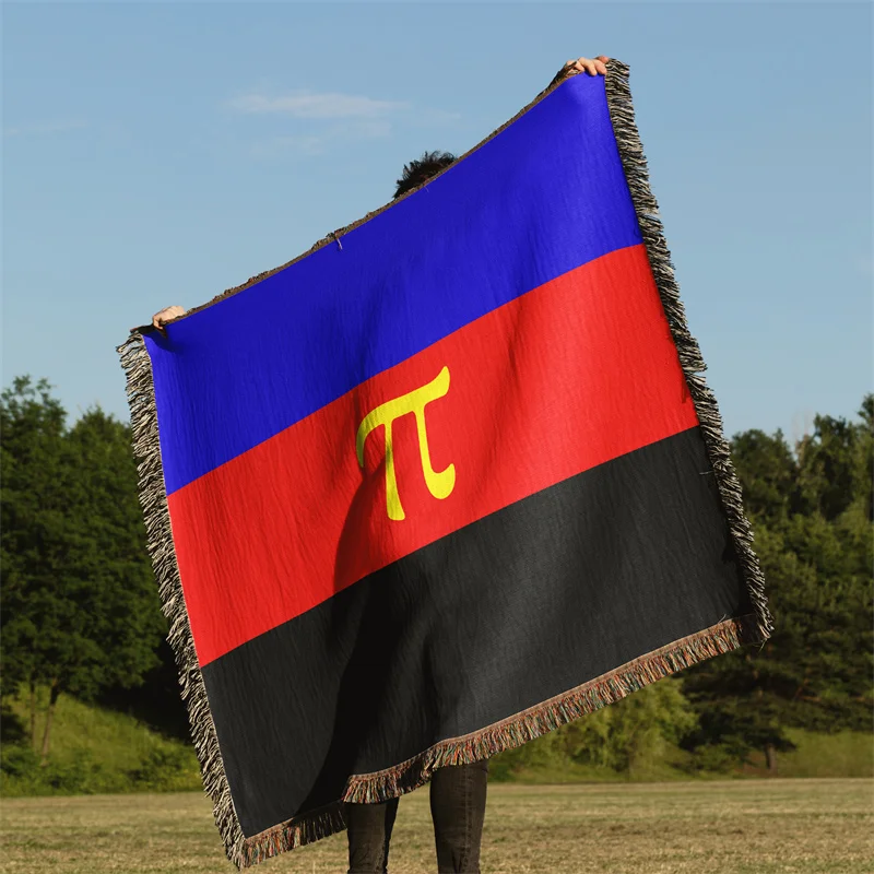 

Gaslight Gatekeep Girlboss полиамировая гордость с флагом ЛГБТ Радужное жаккардовое тканое одеяло с бахромой