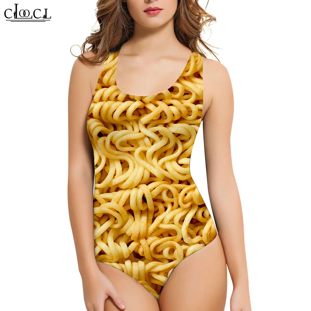 CLOOCL Fashion Ladies Sleeveless Swimsuit Gourmet Pizza 3D One-Piece Swimwear Casual Summer Women Bathing Suit Drop Shipping