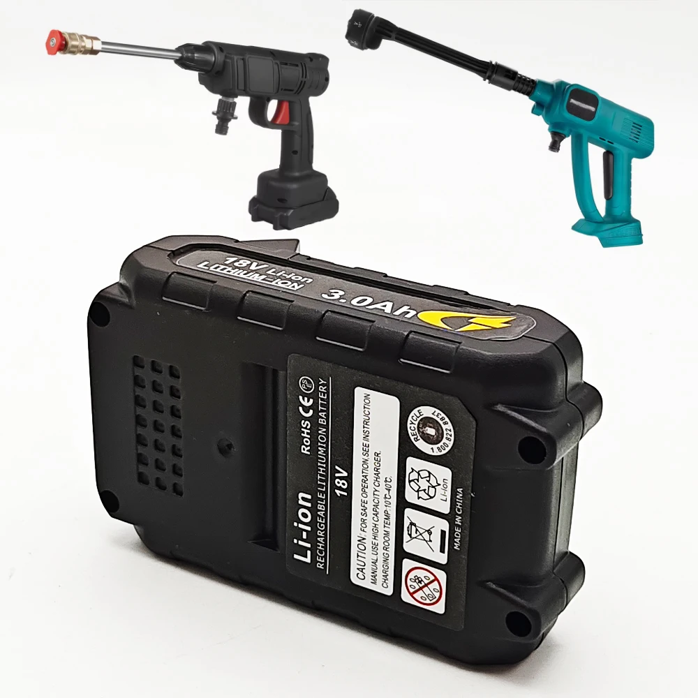 

Li-Ion Battery 18V 3AH/6AH/10AH Car Washer Spare Battery High Pressure Car Wash Water Gun Replacement