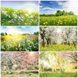 Natural Spring Scenic Backgrounds for Photographs Forest Blossom Flower Baby Shower Home Decor Family Portrait Photo Backdrops