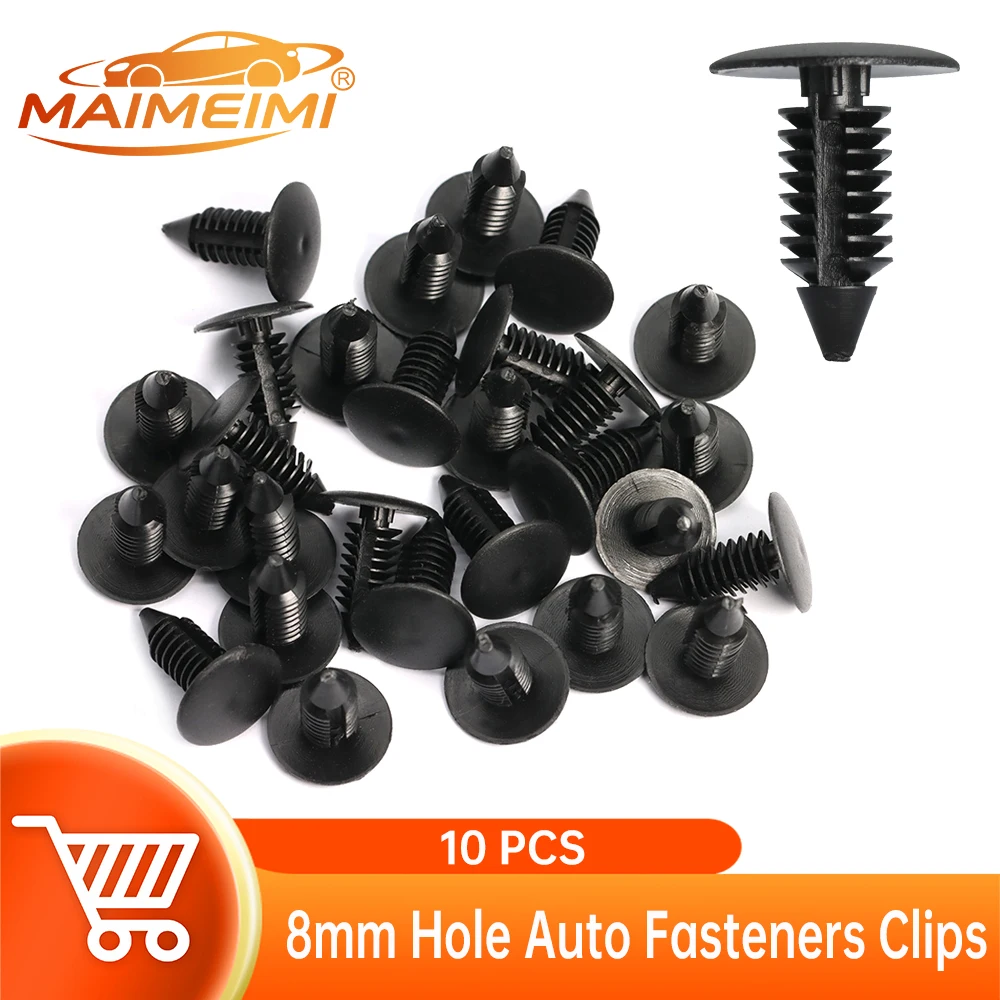 Auto Fastener 8mm Hole Nylon Clips For Car Fender Bumper Shield Retainer Plastic Rivet For GM Ford Chrysler Automobile