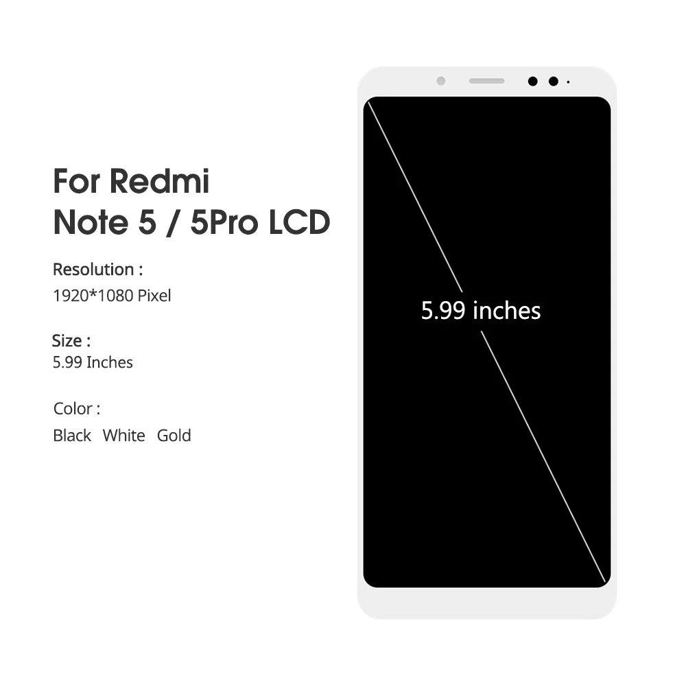 ЖК-дисплей для Xiaomi Redmi Note 5 / Note 5 Pro, сенсорный экран с дигитайзером в сборе, замена с бесплатной закаленной пленкой, клеевые инструменты