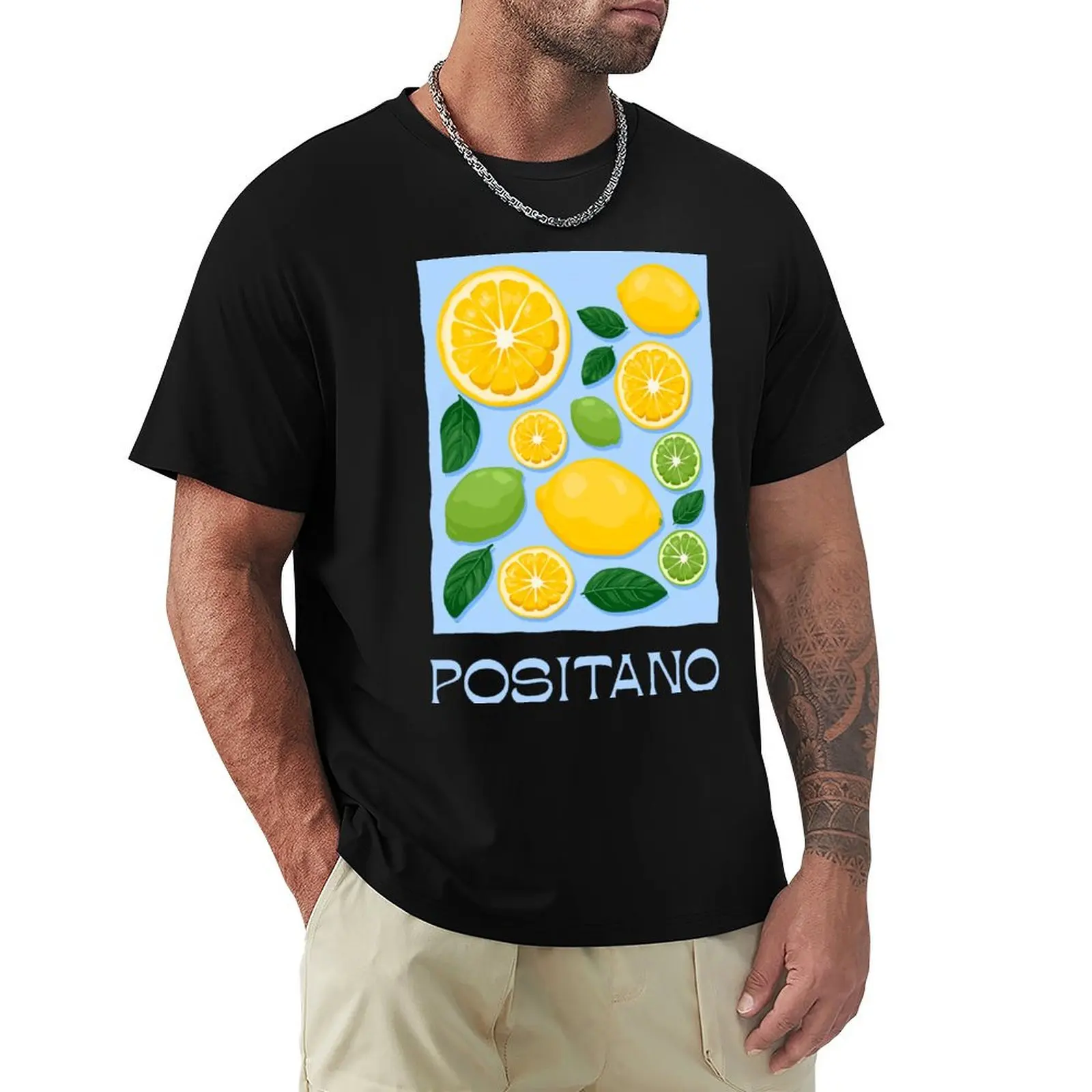 Positano and Amalfi, lemon and lime T-Shirt Basic Lightweight Short Sleeve Tee