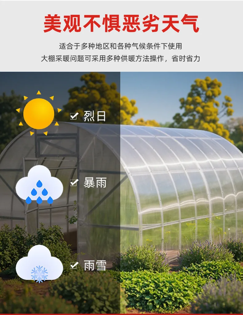 2025년 야외 차광 필름 온실, 채소 재배용, 단일 유닛 지상 설치형 온실