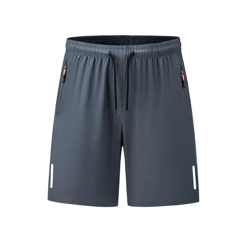 

Men's Quick-Dry Sports Shorts with Reflective Stripes and Zipped Pockets – Casual Men's Running and Fitness Training Shorts