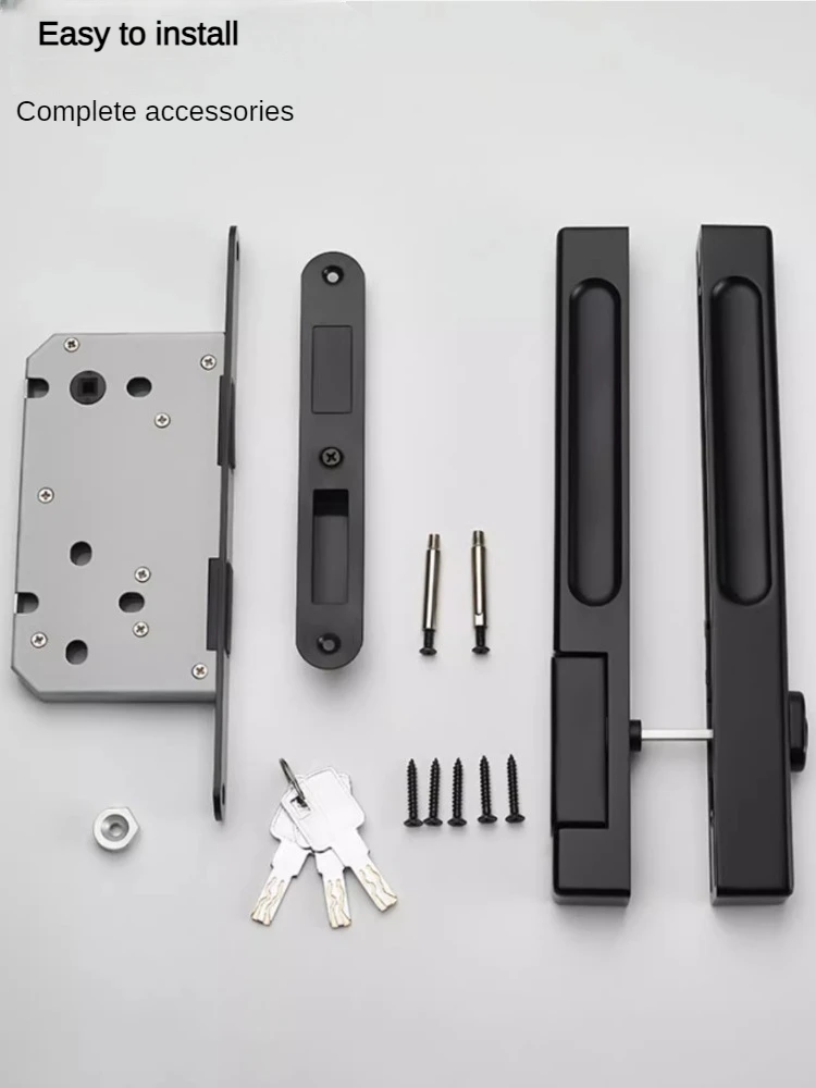 Imagem -04 - Fechadura de Porta Deslizante Ultra Bonita Maçaneta Muda Fechadura Invisível Unilateral Interior Quarto Novo 2023