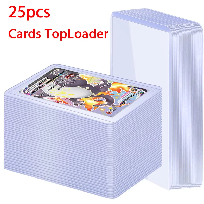 25pcs Card Sleeves Holder Game Cards TopLoaders PVC Hard Plastic Toy Top Loaders For Protectors Trading Storage Gift 3 x 4inches